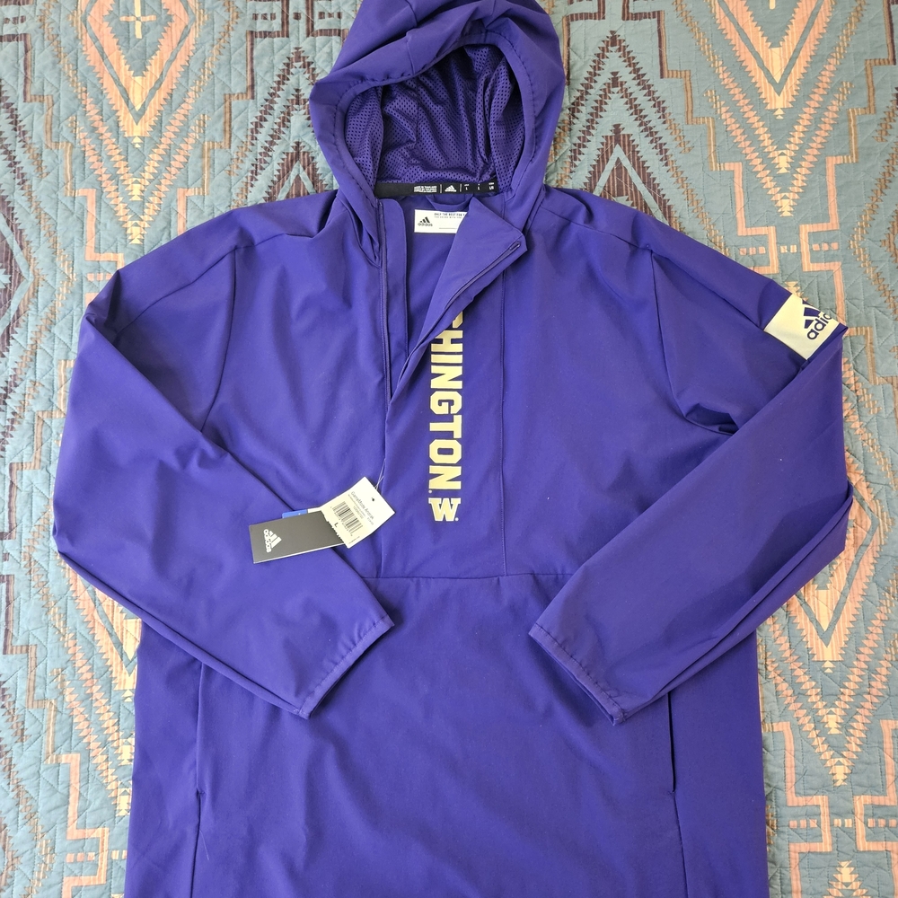 adidas Purple Hooded Pullover Jacket. ‎ #1357
